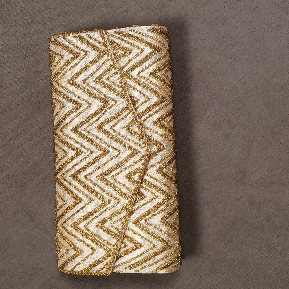 Glass beaded evening clutch